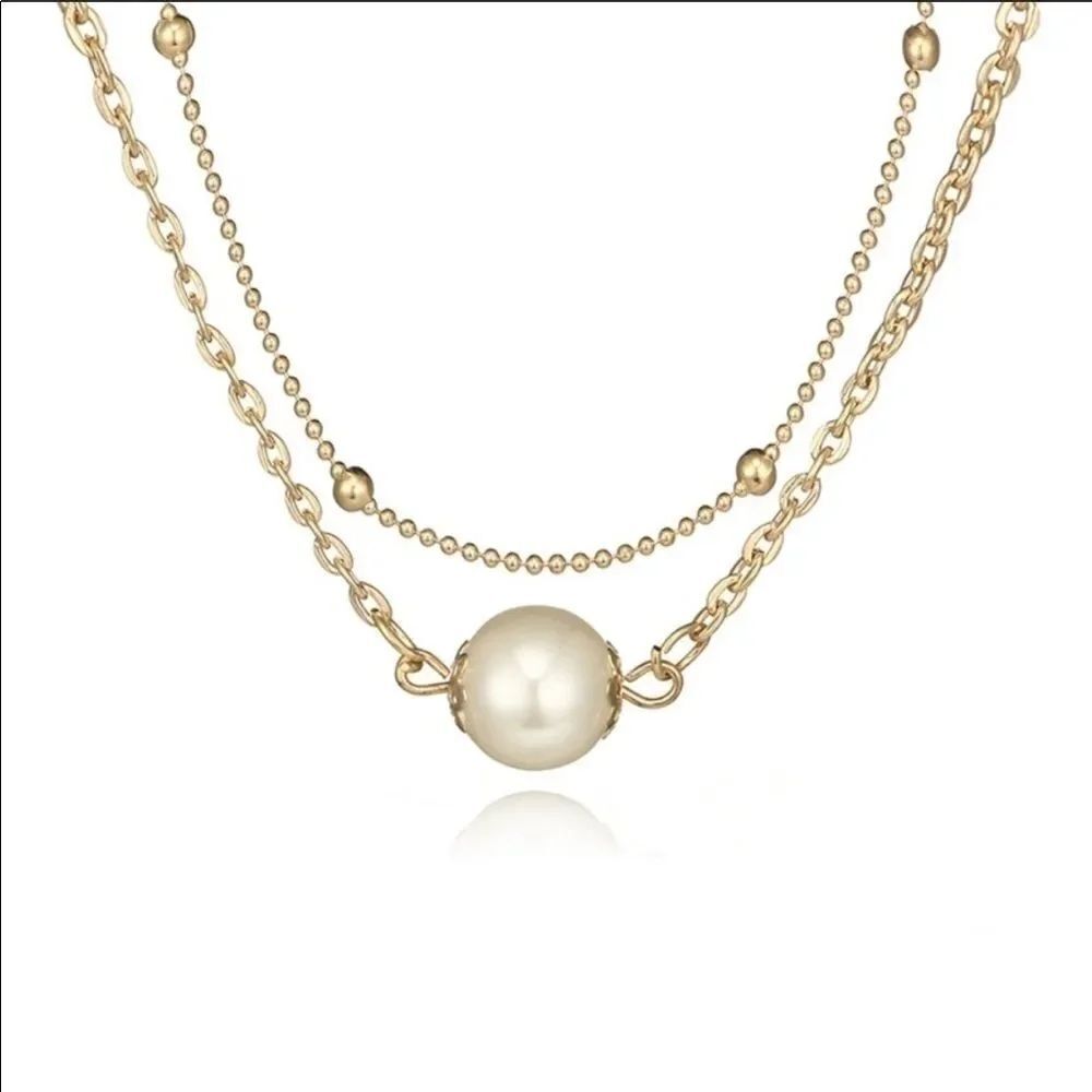 Necklace Multilayer Faux Pearl